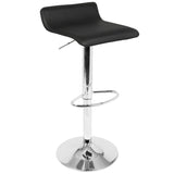 Ale Contemporary Adjustable Barstool in Black PU Leather by LumiSource - Set of 2 B202P222265