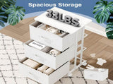 3 Drawers Rolling Fabric Dresser Mobile Nightstand Storage Cabinet with Wheels, White 93769896