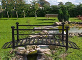 102*51*43cm Garden With Round Iron Ball Flat Top Handrail Garden Iron Bridge Black 61669682