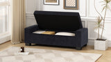 50" Ottoman Bench in Textured Fabric, Rectangular Design with Hinged Lid for Seating, Footrest, and 74862.00DBLUTEX