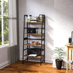 ZUN Bookshelf, Ladder Shelf, 4 Tier Tall Bookcase, Modern Open Book Case for Bedroom, Living Room, 47123647