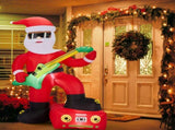 7.5FT Lighted Christmas Inflatable Decoration, Inflatable Black Santa Playing Electric Guitar, Funny 77344962