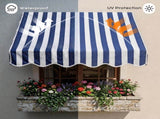 4' Window Door Awning Sun Shade Canopy Outdoor Patio Cover, Blue & White Stripes 23642266