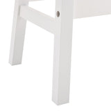 ZUN 2pcs Pine Wood Saddle Seat Bar Stool White 07638895