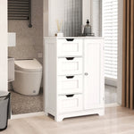 ZUN White freestanding floor storage cabinet with adjustable shelves, 4 drawers and 1 door W28222278