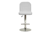 Adjustable stool Chair White Faux Leather Clean Lines Seat Chrome Base Modern Set of 2 Chairs / B011P151352