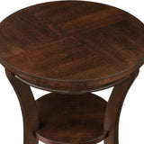 ZUN 16'' Wood Round End Table, Side Table w/Open Shelf, Small Sofa Side Table for Small Space, W1202110399