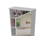 Wall Shoe Rack 54" H, One Mirror, One Door, Five Internal Storage Shelves, Approximate Capacity for B097132917