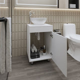 FM FURNITURE Loli Bathroom Vanity with Integrated Sink and Faucet, White B128P293885