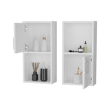 White 2 Bathroom Medicine Cabinets with Open Shelf B062P175072
