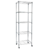 5-Tier NSF Heavy Duty Adjustable Storage Metal Rack with Wheels & Shelf Liners Ideal for Garage, 27377485