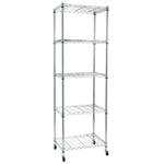 ZUN 5-Tier NSF Heavy Duty Adjustable Storage Metal Rack with Wheels & Shelf Liners Ideal for Garage, 27377485