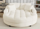 55" Modern Chaise Lounge Sofa Bed Upholstered Sofa Couch with Tufted Seat and Detachable Pillows for N719P256002A