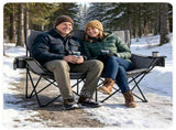 Black Dual Person Heated Folding Camping Chair 4 Heating Zones 3 Temperature Levels, Heavy Duty 660 46989707