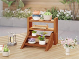 Compact Easy-Assemble Wooden Plant Stand, Succulent Seedling Pot Rack for Window Balcony Desktop 62051594