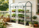 Clear Small 3-Tier Mini Greenhouse Portable Plant Greenhouse with 2 Roll-up Doors, 56.3" x 18.1" x 02090264