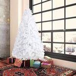 ZUN 7ft High Christmas Tree 1000 Tips Decorate Pine Tree with Metal Legs White with Decorations W2181P154086