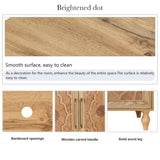 Carved Flower Door Large Storage Cabinet With Metal Handle Suitable For Living Room, Kitchen, W1445P164167