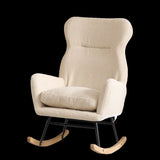 Modern Rocking Chair with High Backrest,Teddy Material Comfort Arm Rocker, Lounge Armchair for W244134105