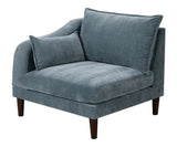 Gorgeous Mineral Color LAF / RAF One Arm Chair Morgan Fabric 1pc Chair Pillow Soft Cushion Wood Legs B011P278577