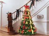 6FT Pop-Up Christmas Tree with 150 Warm White UL Lights Pre-Decorated with Red & Gold Ornaments, T3637P338571