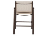 2pcs Wrought Iron Brown Frame Beige Cloth Surface Garden Bar Chair 90913545
