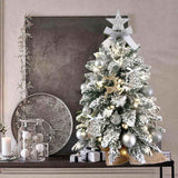 22in Mini Christmas Tree with Light Artificial Small Tabletop Christmas Decoration with Flocked 55611026