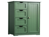 Tall Bathroom Cabinet with 1 Door 4 Drawers Vertical-Slat Finish Storage Cabinet with Lacquered MDF 38072252