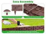 12PCS Stone Effect Garden Edging Flexible Landscape Border Fence PP Weather Resistant Decorative 13577149
