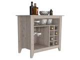Bar- coffee cart 38" H, Kitchen or living room cabinet storage, 8 bottle racks, a central shelf B097133098