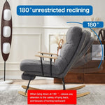 ZUN Modern Teddy Gliding Rocking Chair with High Back, Retractable Footrest, and Adjustable Back Angle W2012137613