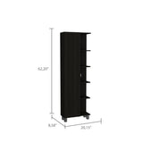 Urano Mirror Linen Cabinet, Four Interior Shelves, Five External Shelves -Black B07091988