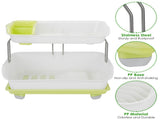 Two-Tier Countertop Dish Drainer, Kitchen Plate Bowl Utensil Holder with Removable Water Tray, 39438606