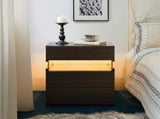 LED Nightstands 3 Drawer Dresser for Bedroom End Table with Acrylic Board LED Bedside Tables W2178P412301