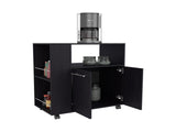 Wengue Kitchen Cart with Microwave Shelf and Open Storage B062P290275