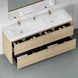 72" Freestanding Bathroom Vanity with Double Sinks, Bathroom Storage Vanity Cabinet with Stone Resin W1573P211193