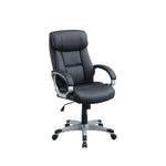 ZUN Adjustable Height Office Chair with Padded Armrests, Black SR011685