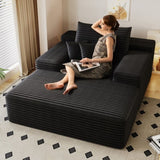 Modern Sofa bed lounger for moviebonus room,No Assembly Required,Black W2824P301533