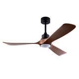 Hot sales 52 Inch Modern Ceiling Fan With 3 Color Dimmable 3 Solide Wood Blades Remote Control W2991P338644