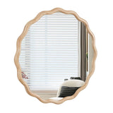 Solid Wood Wavy Mirror--Natural-Wood Vanity Mirror Wall Decor 31" x 31" Modern Mirror Wall Decor for W1445P189598