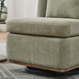 25.2 "Wide Modern Chenille Cushioned Armless Metal Base 360&deg Swivel Chair with Pillow, Suitable for W3118P253948