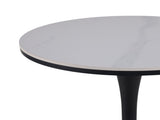 23.62"BLACK AND WHITE Tulip Table Mid-century Dining Table for 2-4 people With Round cremic Table W234P540494