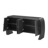 U-Style Four-Door Ash Veneer Storage Cabinet with Curved Legs, Perfectly Suited for Hallways, N711P241277B