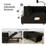 1 versatile foldable sofa bed in 3 lengths, modern sofa sofa sofa velvet pull-out bed, loveseat sofa W1825P246360