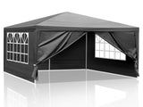 10'x10' Gazebo Waterproof Outdoor Canopy Patio Tent Party Tent for Wedding BBQ Cater, Black 35412420