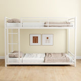 Metal Twin over Twin Bunk Bed/ Heavy-duty Sturdy Metal/ Noise Reduced/ Safety Guardrail/No Box W1935P235016