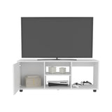 ZUN Adel 51" Wide Tv Stand with One Door Cabinet , Four Open Shelves, Cable Management, Living, Tv B200P286981