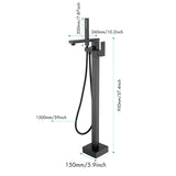 Freestanding Bathtub Faucet Tub Filler Matte Black Floor Mount Bathroom Faucets Brass Single Handle TH-F5506MB