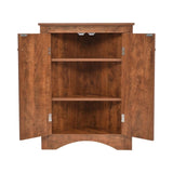 Brown Triangle Bathroom Storage Cabinet with Adjustable Shelves, Freestanding Floor Cabinet for Home 70212675