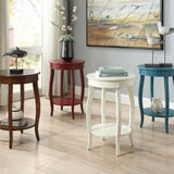 Red Round Side Table with Bottom Shelf B062P181366